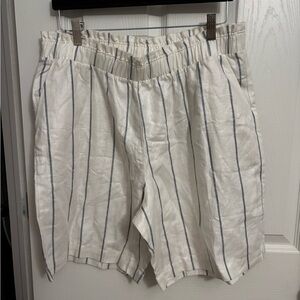 NEW HANRO | Cream Gray Moonlight Shorts Linen Cotton Urban Casuals Sz‎ L